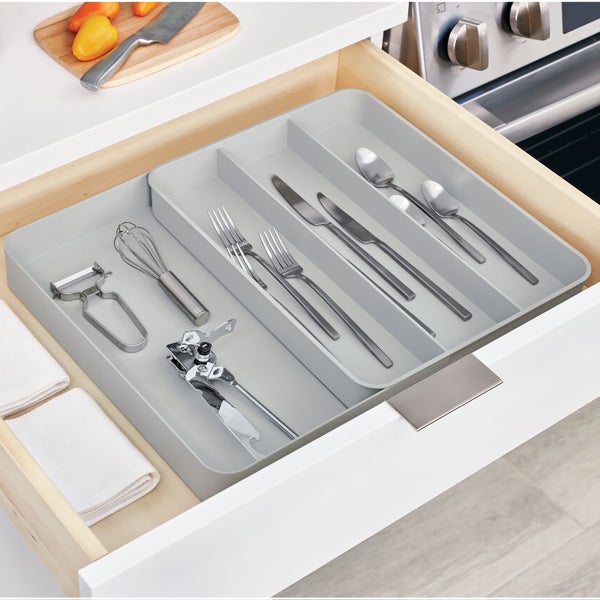 Expandable Utensil Tray in White